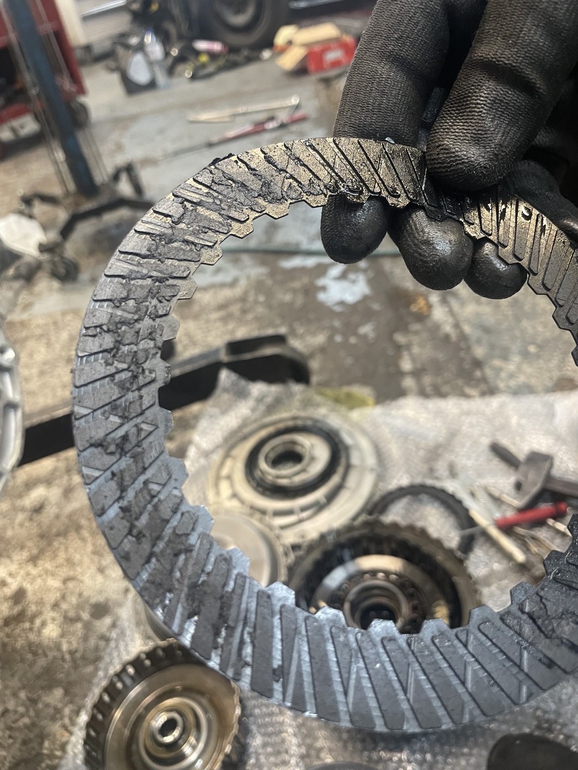 Garniture de friction endommagée